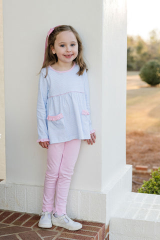 Meggie Legging Set - Blue Stripe