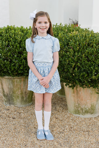 Mia Skirt Set - Blue Floral and Corduroy