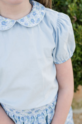 Mia Skirt Set - Blue Floral and Corduroy