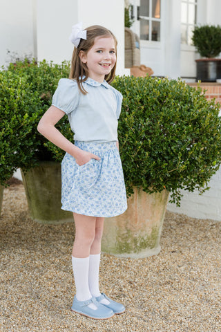 Mia Skirt Set - Blue Floral and Corduroy