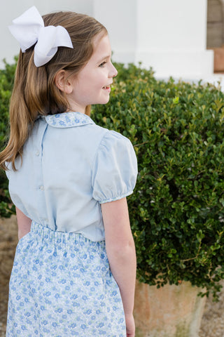 Mia Skirt Set - Blue Floral and Corduroy