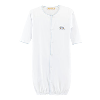 Convertible Gown with Crochet Trim and Hand-embroidery - Vintage Cars