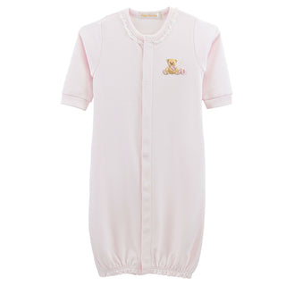 Convertible Gown with Lace Trim and Hand-embroidery - Teddy Bear