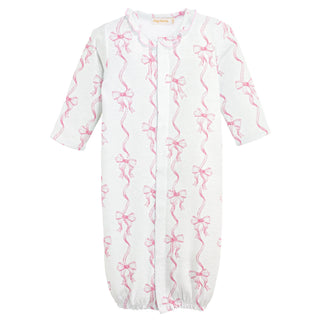 Printed Converter Gown with Ruffle - Coquette Bows