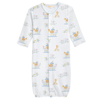 Printed Convertible Gown with Piping - Noah's Ark