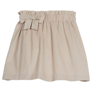 Paperbag Bow Skirt (Corduroy) - Stone