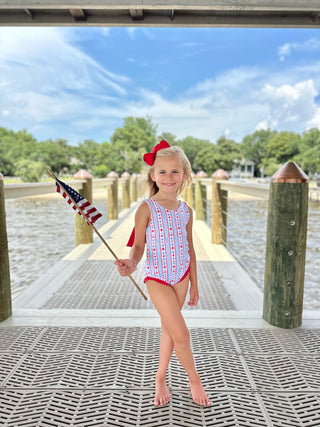 *PRE-ORDER* Lottie One-piece Swimsuit - Patriotic Stars and Stripes