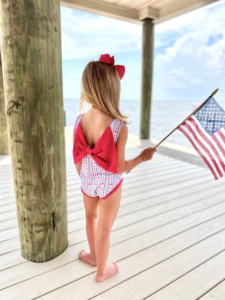 *PRE-ORDER* Lottie One-piece Swimsuit - Patriotic Stars and Stripes