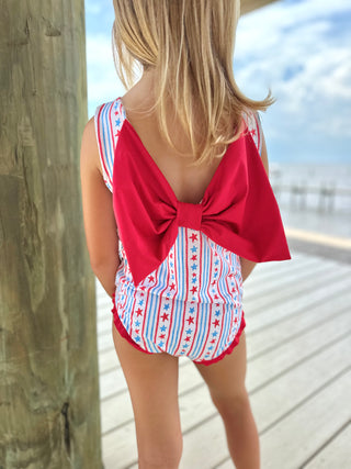 *PRE-ORDER* Lottie One-piece Swimsuit - Patriotic Stars and Stripes