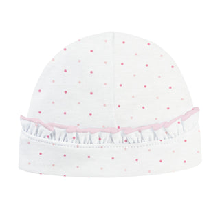 Girls Printed Hat - Pink Dots