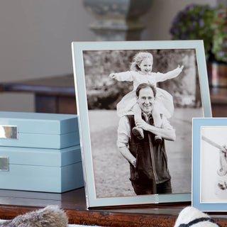 Enamel Picture Frame - Powder Blue & Silver