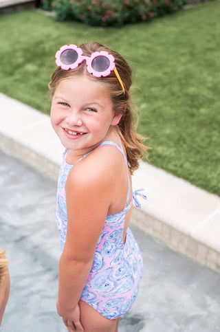 Girls Spring Tide Swimsuit - Oyster Print