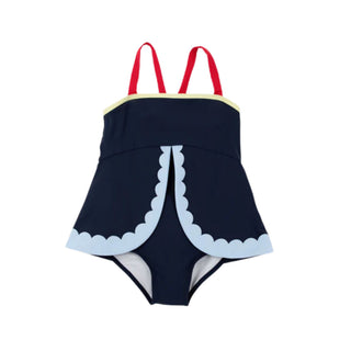 Stratford Scallop Swimsuit - Nantucket Navy