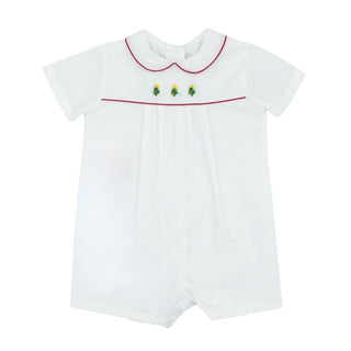Batiste Romper with Christmas Embroidery
