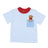 Lab Applique on Sky Blue Stripe