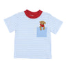Lab Applique on Sky Blue Stripe