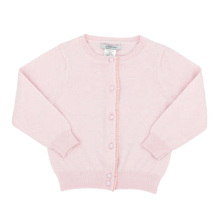 Cotton Cardigan with Ruffle Placket - Pink