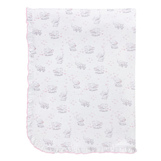 Girls Bubbly Elephant Receiving Blanket