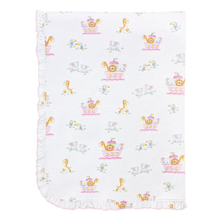 Printed Receiving Blanket with Ruffle - Noah's Ark