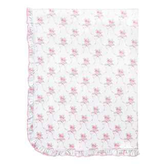 Printed Receiving Blanket with Ruffle - Sweet Bows