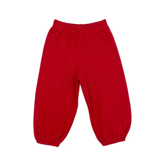 Boys Knit Gathered Pants - Red