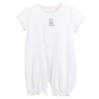 Pima Romper with Crochet Trim and Hand-embroidery - Sugarplum Steps