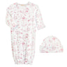 Pink Bunny Toile on White 