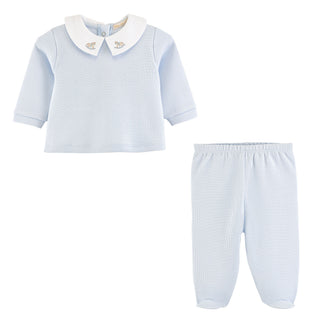 Boys Jacquard Top and Pant Set with Hand-Hand-embroidery - Rocking Horse