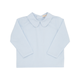 Peter Pan Collar Shirt - Barrington Blue Mini Windowpane