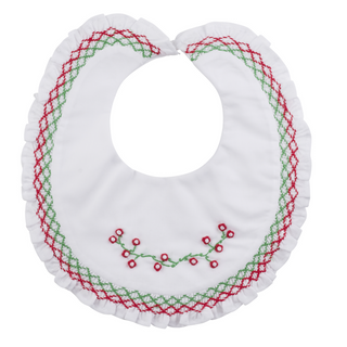 Holiday Bib with Floral Bullions