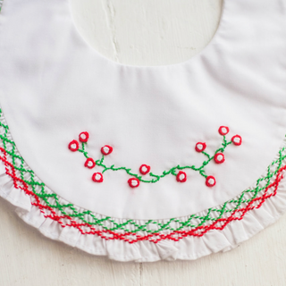 Holiday Bib with Floral Bullions