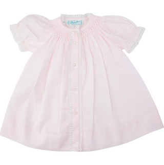 Girls Honeycomb Smocked Yoke Daygown - Pink