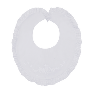 Floral Bow Embroidered Lace Bib