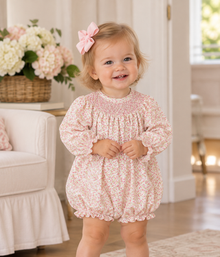 Bishop Romper with Hand-smocking - Melody
