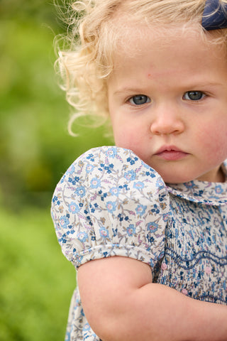 Smocked Bridget Bubble - Wisteria Floral