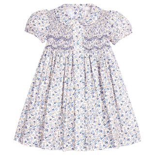 Smocked Bridget Dress - Wisteria Floral