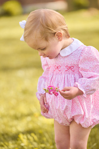 Smocked Natalia Bubble - Pink Vinings