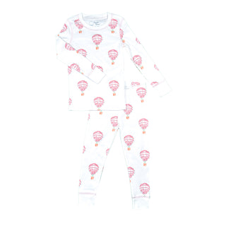 Printed Pajama Set - Pink Hot Air Balloon