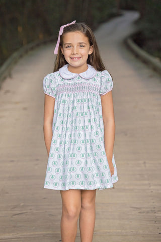 Sutton Smocked Dress - Oh Christmas Tree