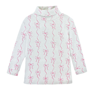 Printed Turtleneck - Coquette Bows
