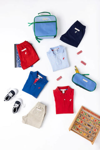 Prim & Proper Polo - Beale Street Blue Stripe