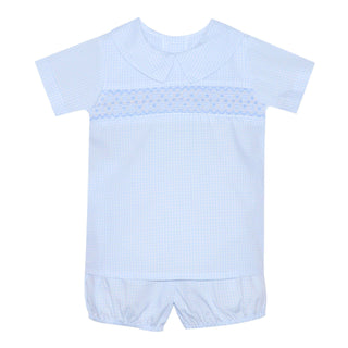 William Short Set with Geometric Smocking