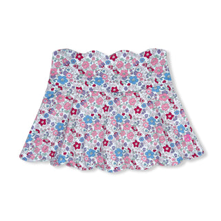 Zoe Scallop Skort - Bloomberry Floral with Power Pink