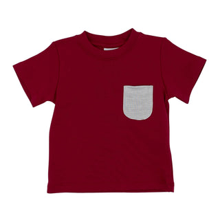 Pima Knit Pocket T-shirt - Crimson