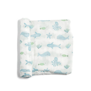 Bamboo Muslin Swaddle Blanket - Under The Sea