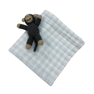 Gingham Check Baby Blanket - Blue