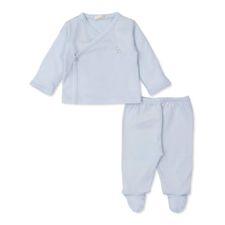 Footed Pant Set with Hand Embroidery- Fleecy Sheep