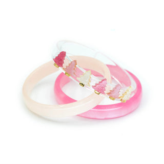 Christmas Tree Pink Pearlized Bangle Set