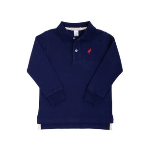 Prim & Proper Polo Long Sleeve - Nantucket Navy