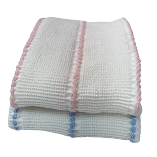 Pucker Texture with Stripe Baby Blanket - Pink